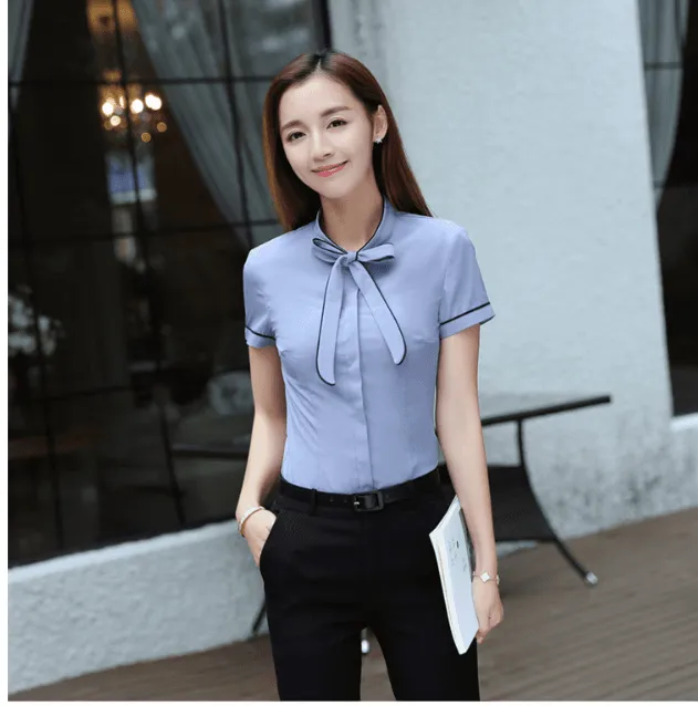 Áo Sơ Mi Tay Ngắn Phối Nơ