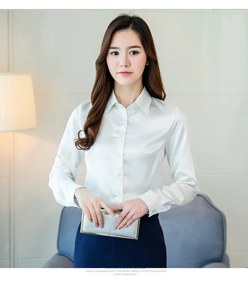 Áo sơ mi lụa công sở dài tay