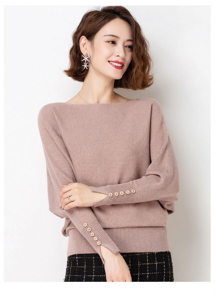 Áo len cánh dơi 5 nút tay - Ảnh 5
