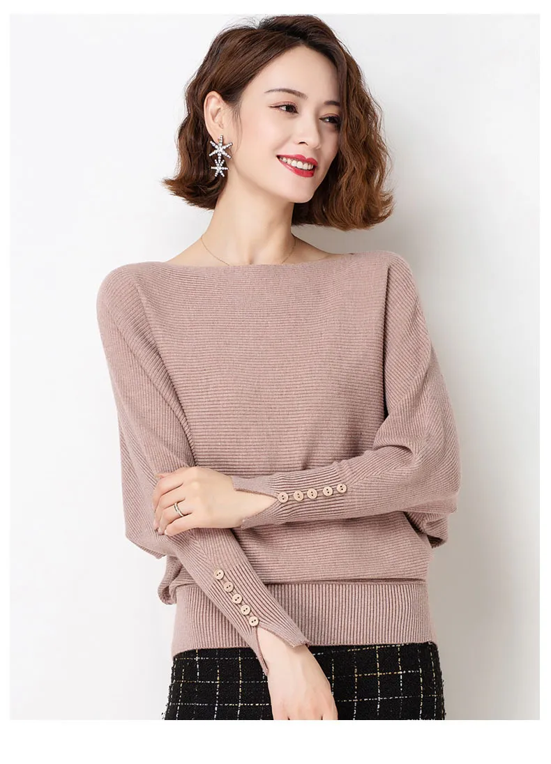 Áo len cánh dơi 5 nút tay - Ảnh 5