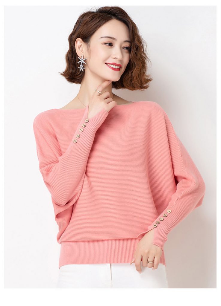Áo len cánh dơi 5 nút tay - Ảnh 4