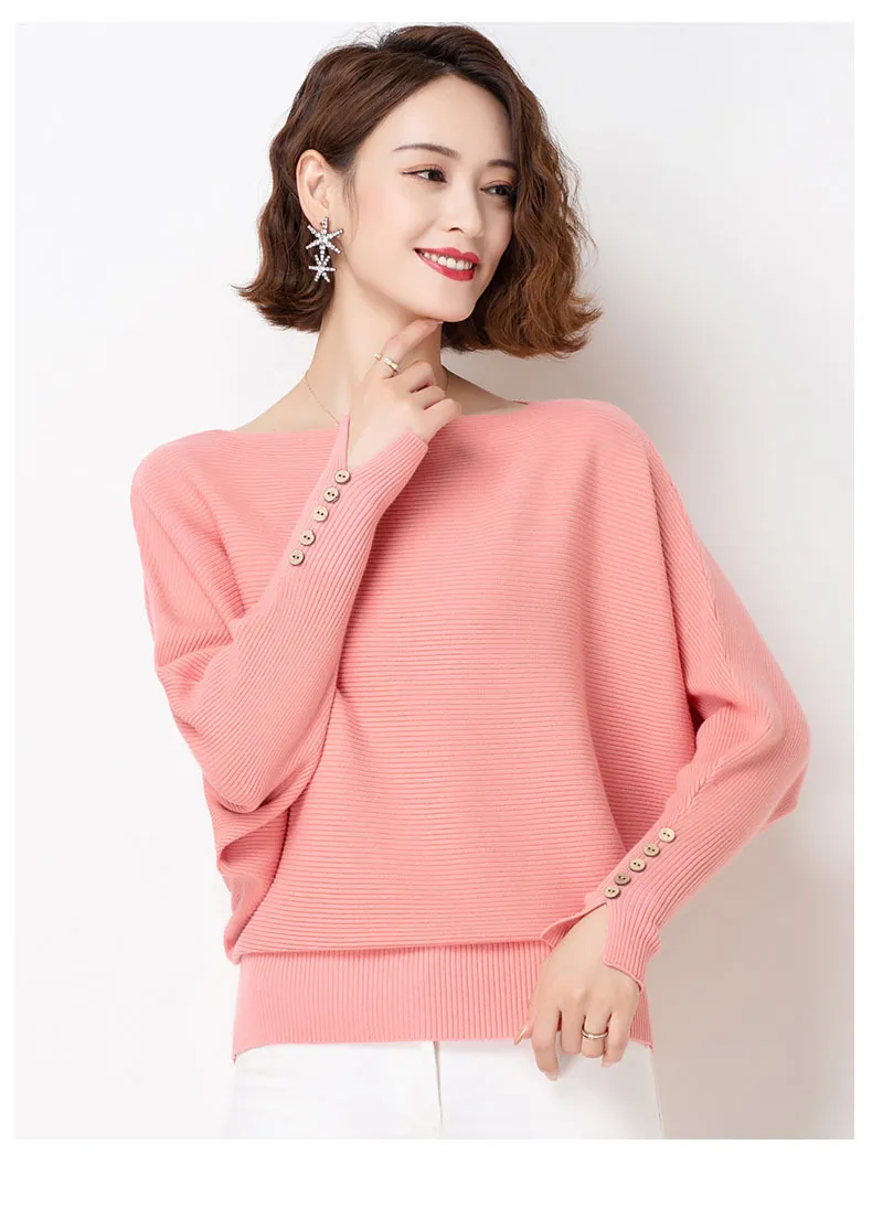 Áo len cánh dơi 5 nút tay - Ảnh 4