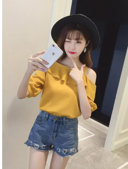 Áo sơ mi trễ vai - Ảnh 12