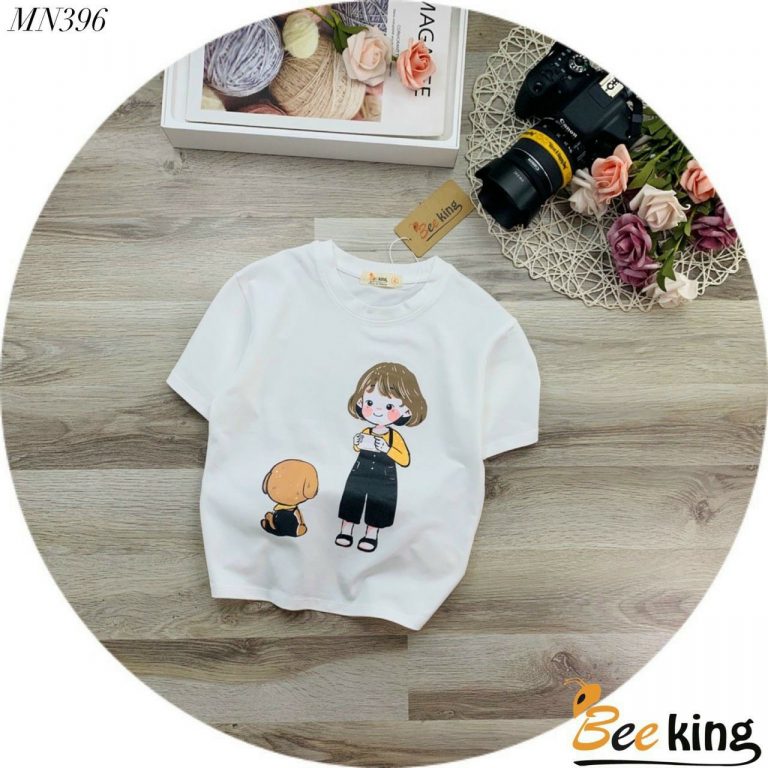 Áo Thun BG Cô Bé Và Cún Con - Ảnh 3