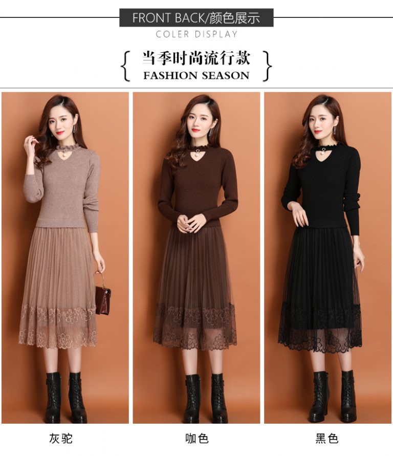 Đầm Len Phối Chân Váy Ren - Ảnh 6