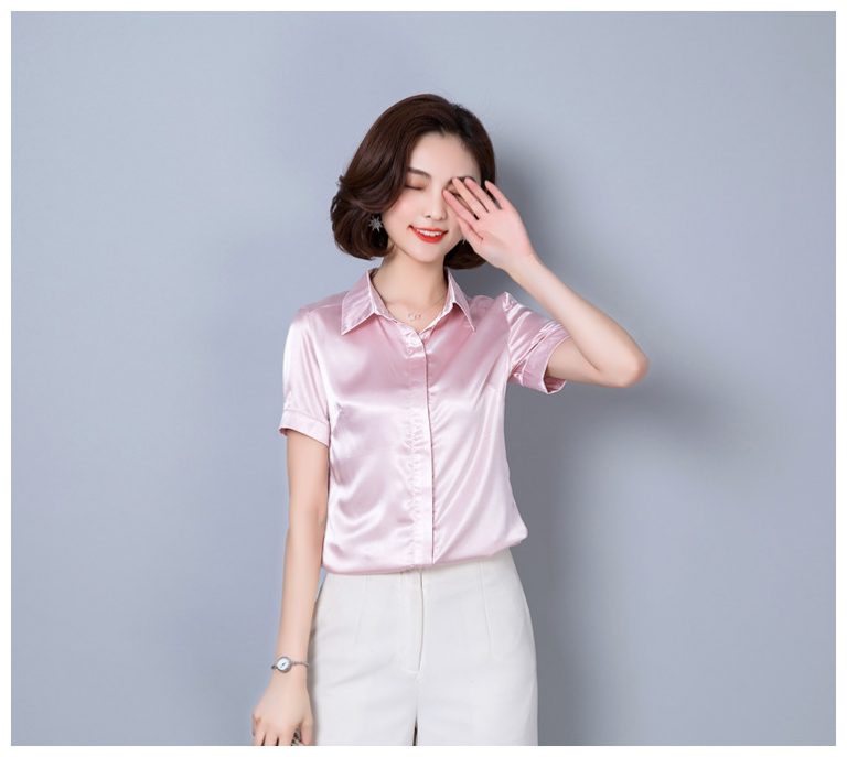 Áo Sơ Mi Lụa Tay Ngắn - Ảnh 8