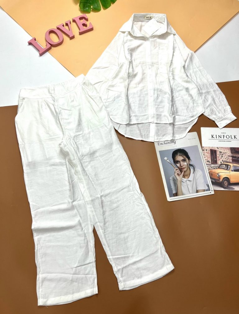 Set sơ mi quần dài tay dài lenin - Ảnh 4