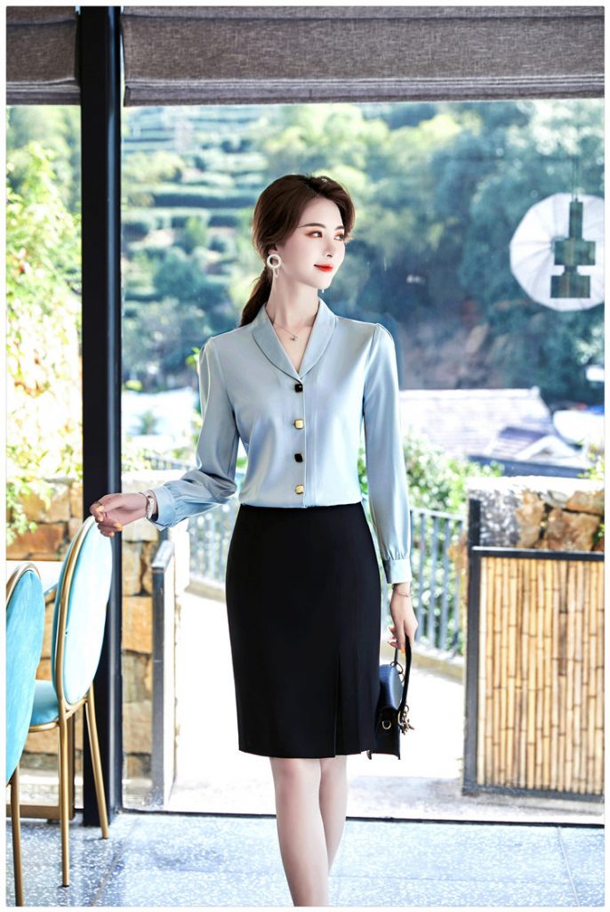 Áo Sơ Mi Voan Lụa Tay Dài Cổ Vest - Ảnh 10