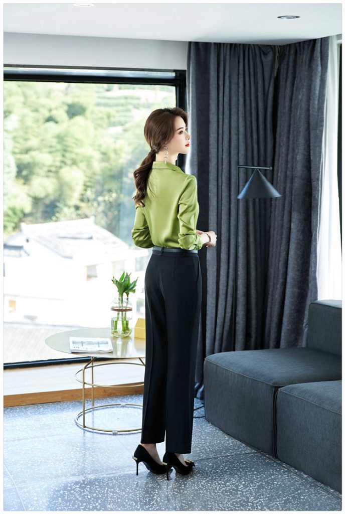 Áo Sơ Mi Voan Lụa Tay Dài Cổ Vest - Ảnh 7