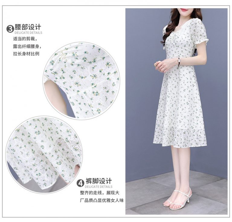 Đầm ren dáng dài phối hoa - Ảnh 4