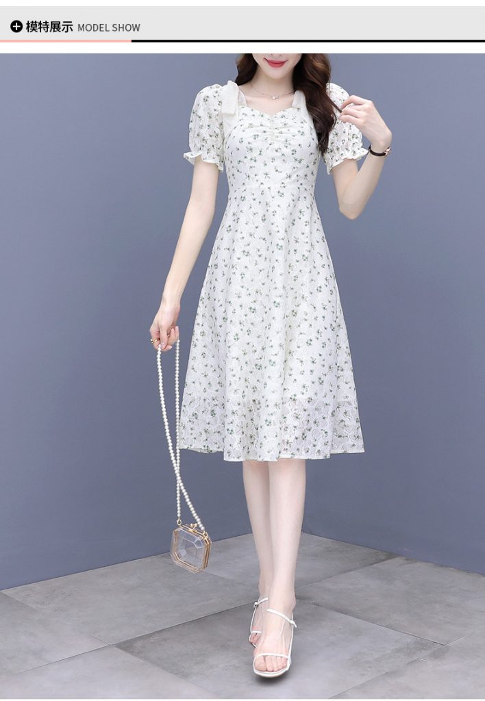 Đầm ren dáng dài phối hoa - Ảnh 6
