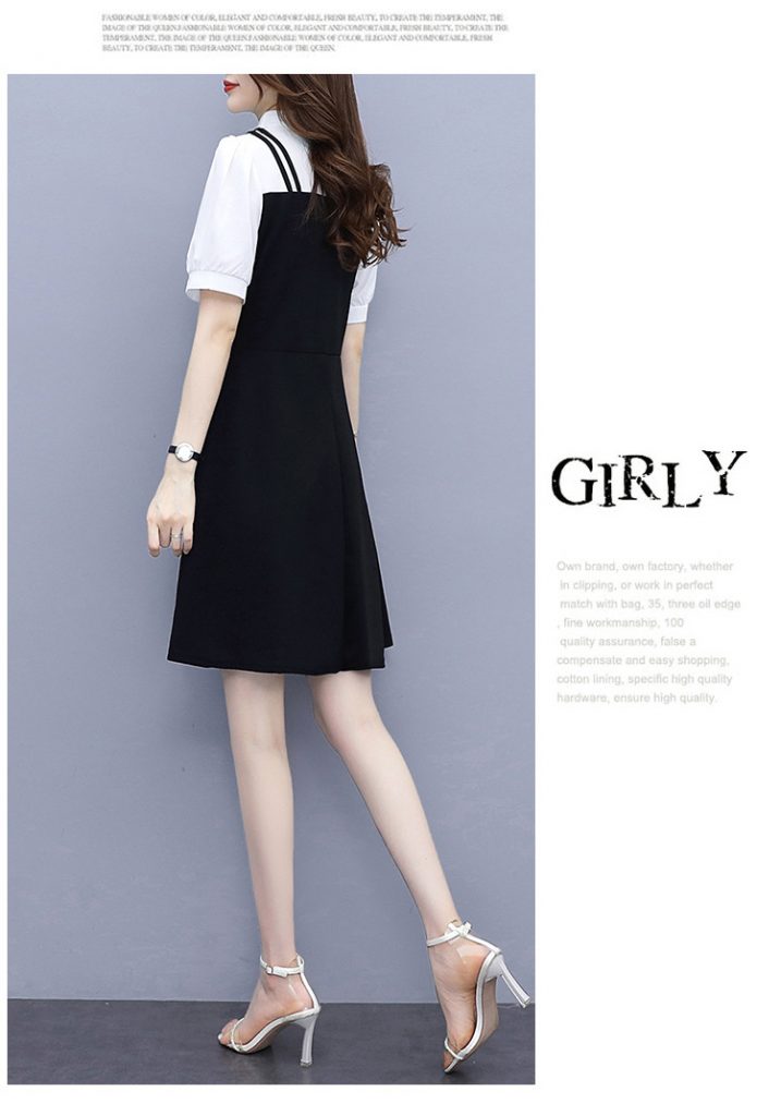 Đầm xòe hai dây phối sơmi - Ảnh 4