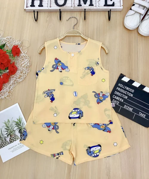 Bộ đùi lanh sát nách Bé Trai Nhí