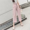 quần ống rộng xếp ly thắt nơ