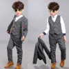 Bộ vest bé trai 3 mảnh màu ghi