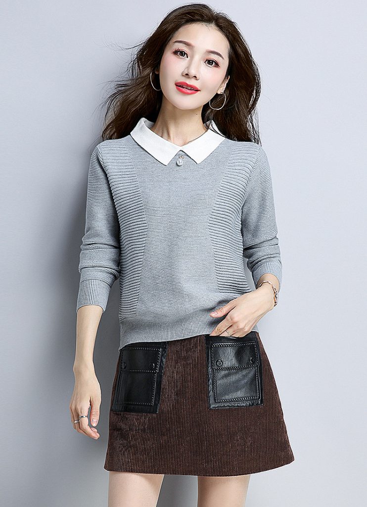 áo len cổ sơ mi
