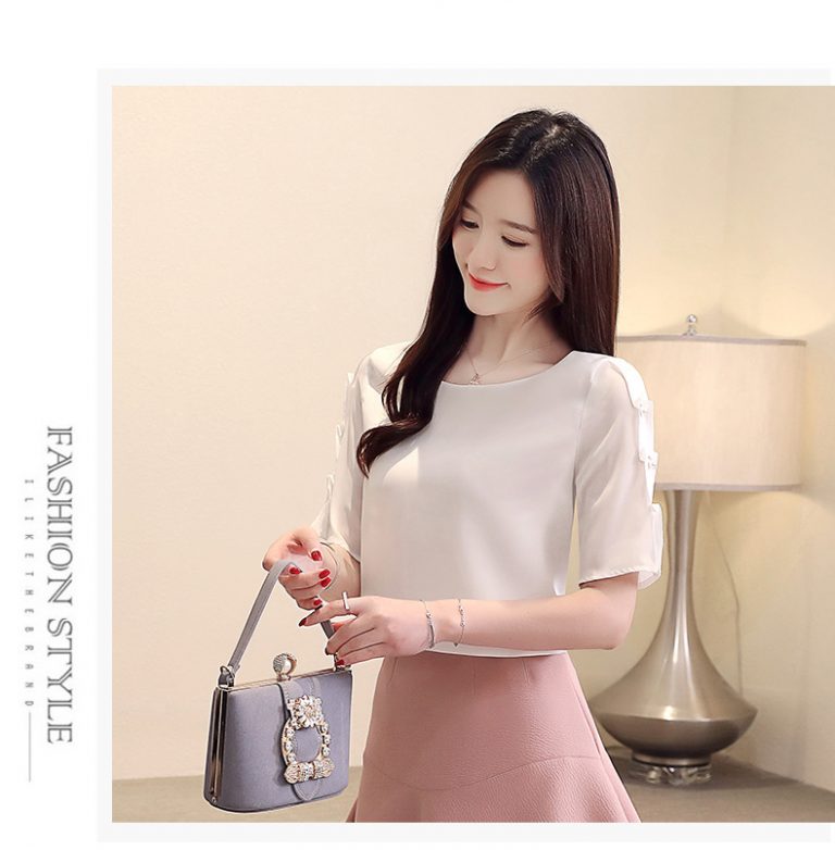 Áo Sơ Mi Cổ Tròn Đính Ngọc - Ảnh 6