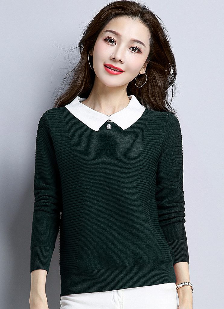 Áo Len Cổ Sơ Mi - Ảnh 4