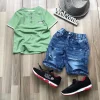bộ jeans phối áo thun