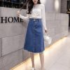 chân váy bò chữ A dáng dài