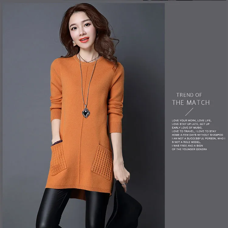 Áo Len Dáng Dài Phối Túi - Ảnh 6