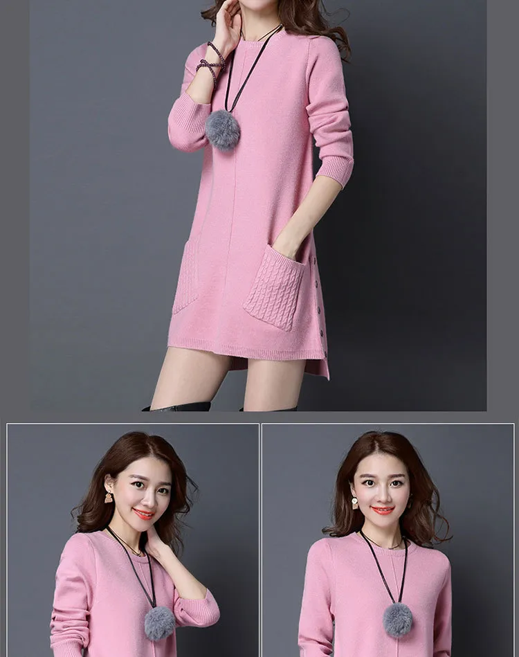Áo Len Dáng Dài Phối Túi - Ảnh 4