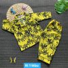 Quần áo thu đông pizama bé trai vàng cây dừa