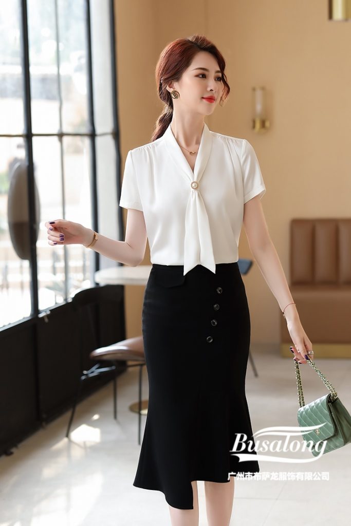 Áo Sơ Mi Lụa Phối Nơ Tay Ngắn - Ảnh 6