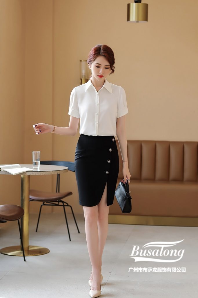Áo Sơ Mi Có Cổ Lụa Ngắn Tay Trắng - Ảnh 6