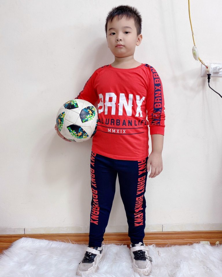 Đồ Bộ Thu Đông Bé Trai In Chữ Size Trung - Ảnh 4
