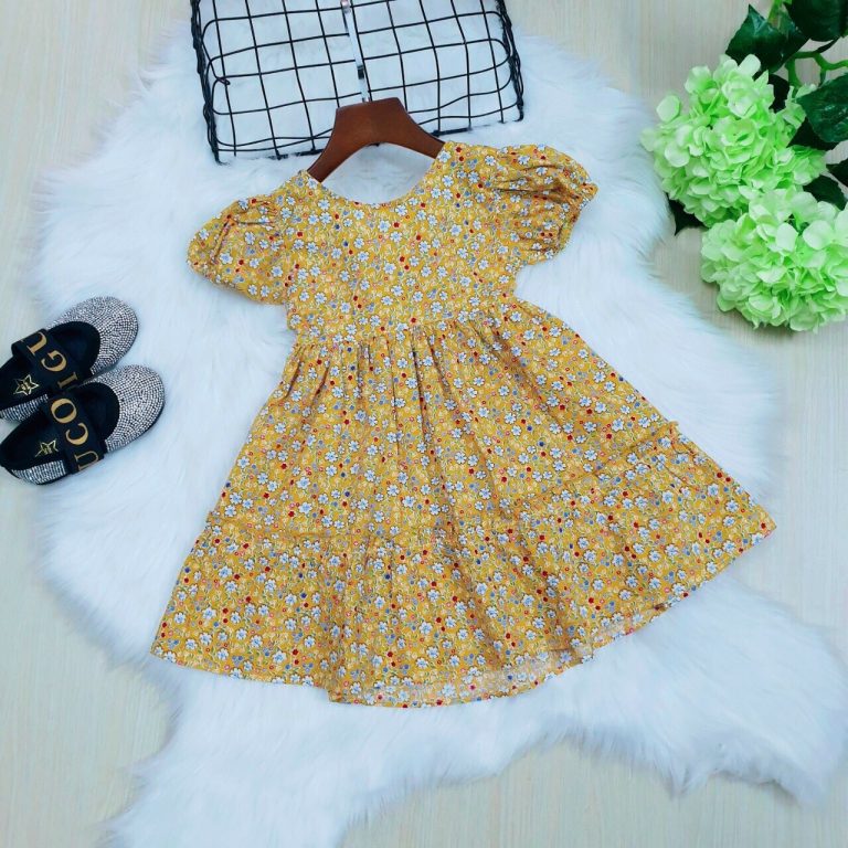 Đầm Hoa Nhí Vàng Bé Gái - Ảnh 2