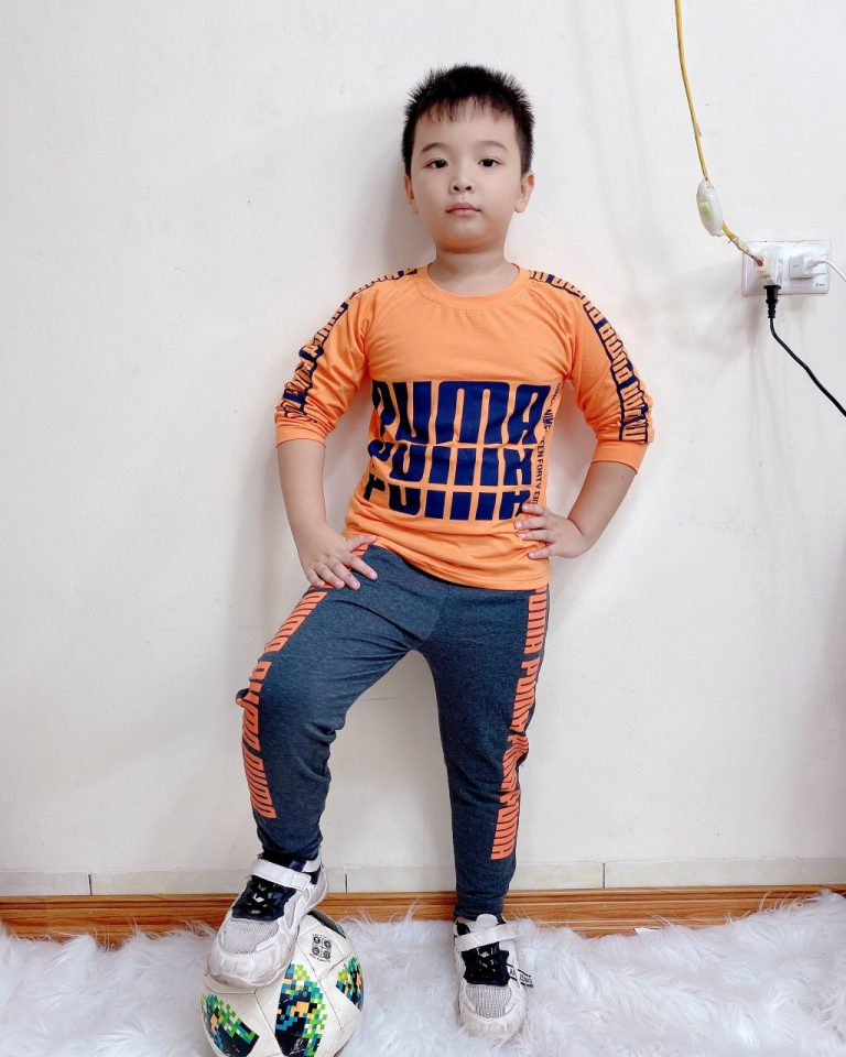Đồ Bộ Thu Đông Bé Trai In Chữ Size Trung - Ảnh 2