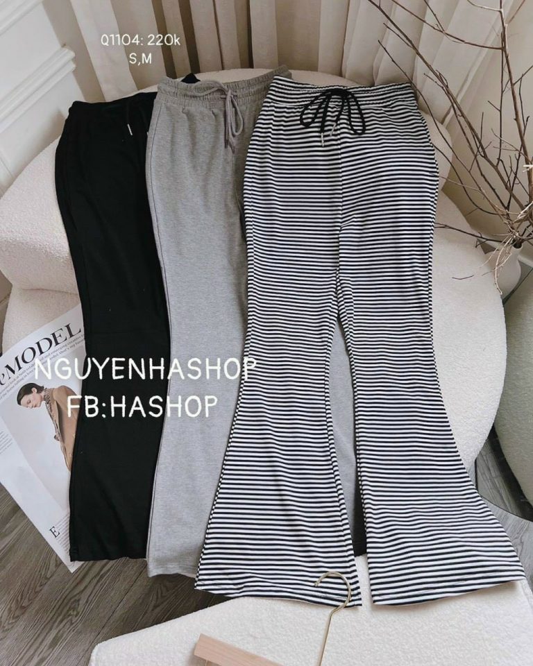 Quần sọc thun đen trắng - Ảnh 3