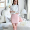 Áo sơ mi phối ren cánh tay