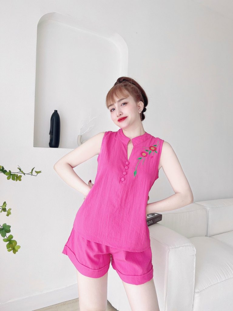 Bộ đùi lenin cổ tàu thêu hoa - Ảnh 5