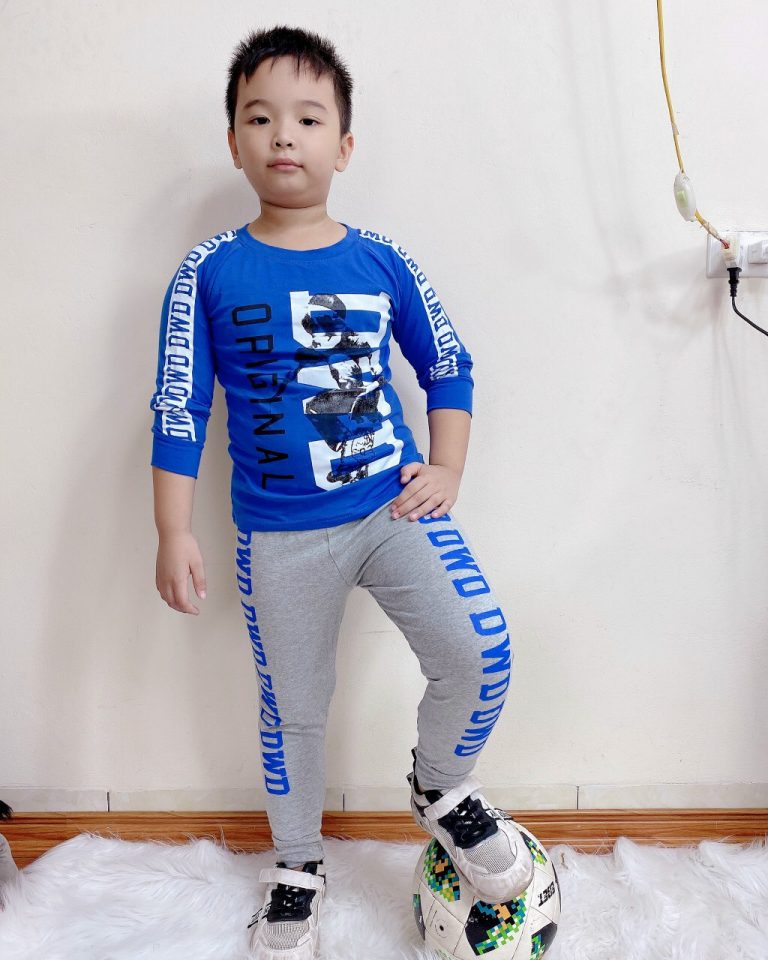 Đồ Bộ Thu Đông Bé Trai In Chữ Size Trung - Ảnh 3