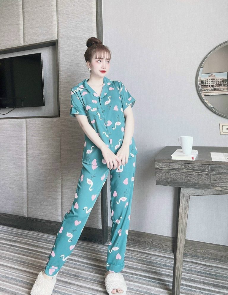 Bộ dài pijama lụa mango - Ảnh 2