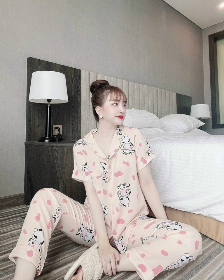 Bộ dài pijama lụa mango - Ảnh 3