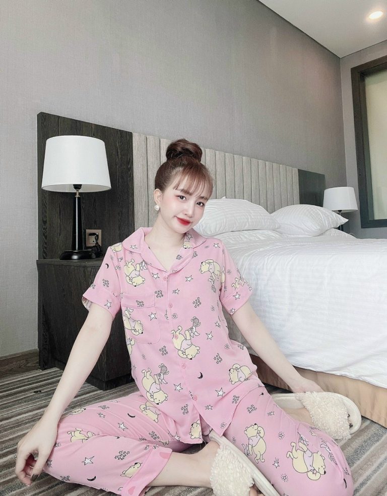 Bộ dài pijama lụa mango - Ảnh 4