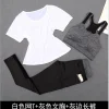 Trang phục tập yoga 3 món phối áo lưới xám