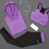 ĐỒ tập yoga 3  món phối áo khoác tím