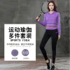 Đồ tập yoga 3 món có áo khoác mũ tím