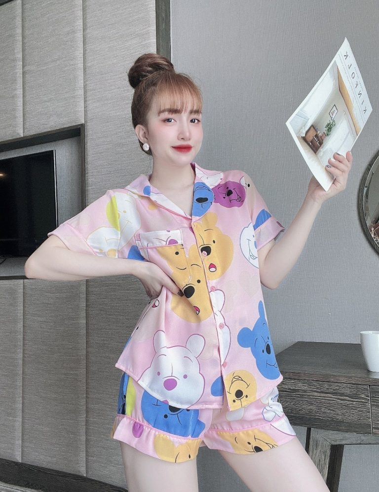 Bộ đùi pijama lụa mango họa tiết DT - Ảnh 6