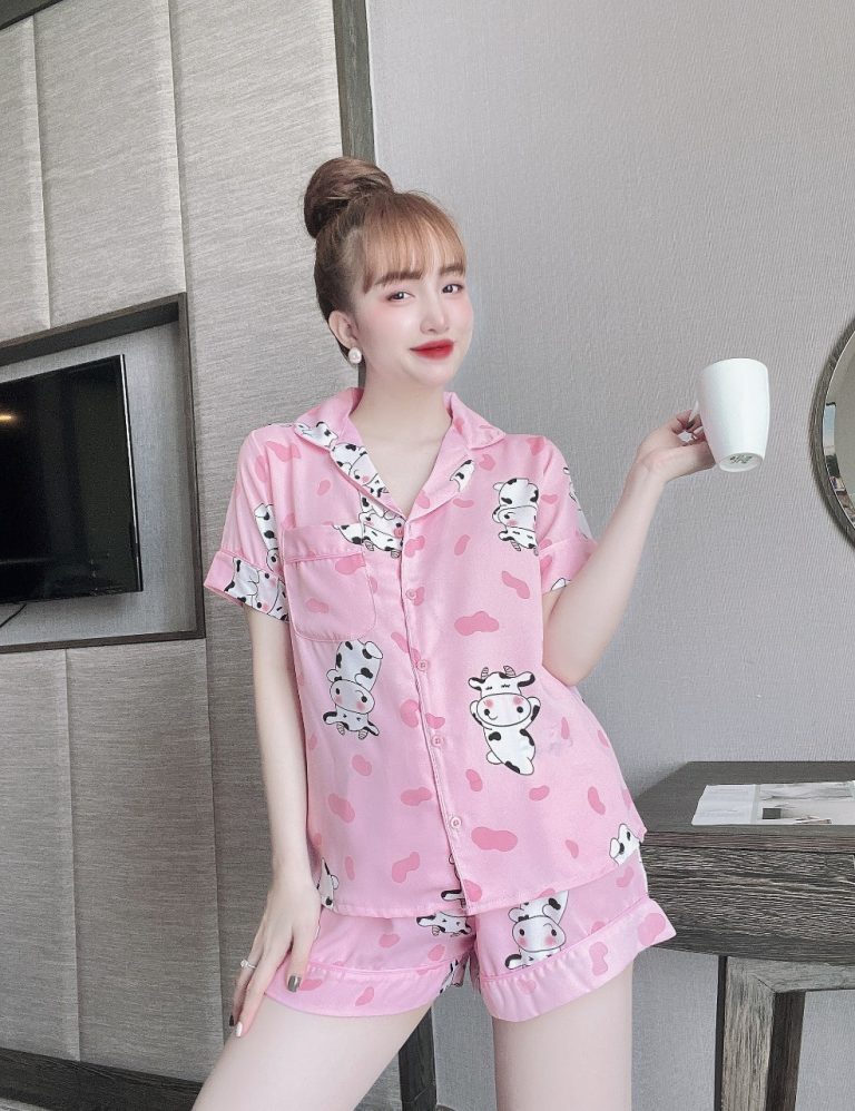 Bộ đùi pijama lụa mango họa tiết DT - Ảnh 7