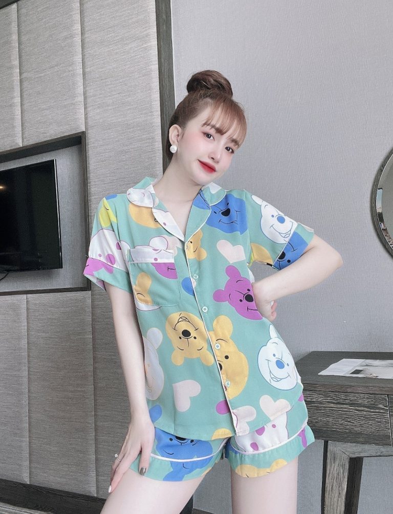 Bộ đùi pijama lụa mango họa tiết DT - Ảnh 9