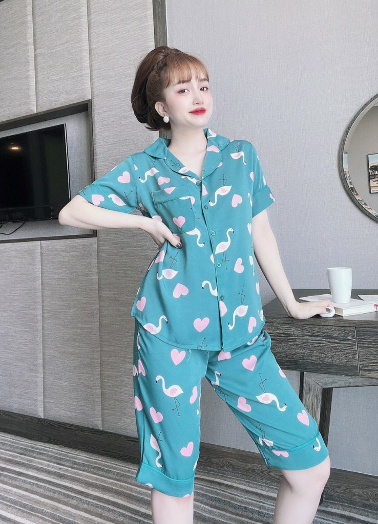 Bộ lửng pijama lụa mango họa tiết DT - Ảnh 12