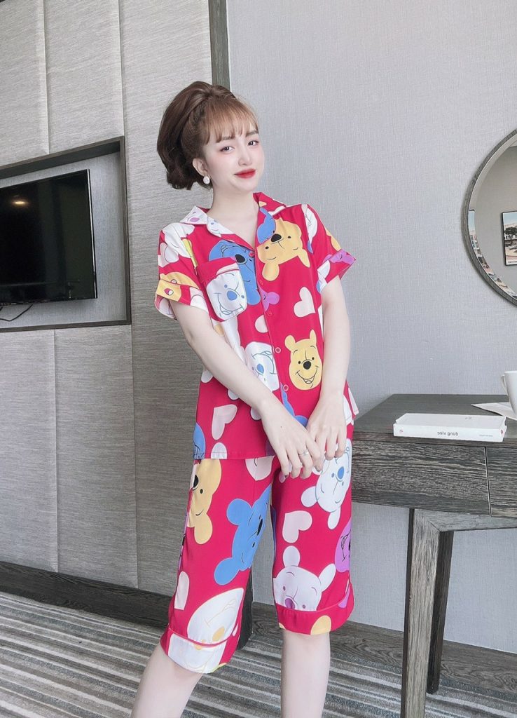 Bộ lửng pijama lụa mango họa tiết DT - Ảnh 13