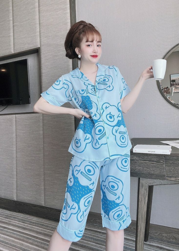 Bộ lửng pijama lụa mango họa tiết DT - Ảnh 14