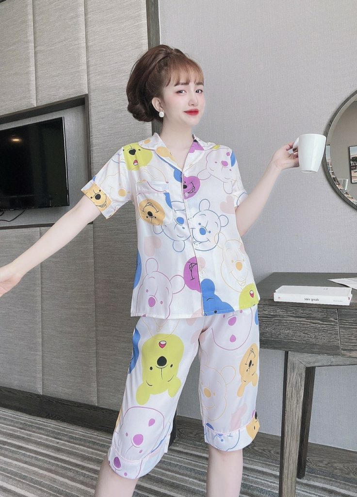 Bộ lửng pijama lụa mango họa tiết DT - Ảnh 15
