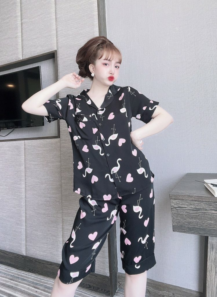 Bộ lửng pijama lụa mango họa tiết DT - Ảnh 11